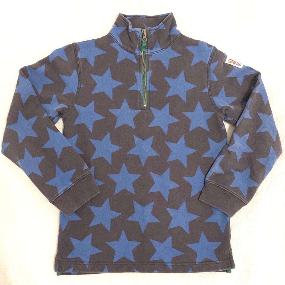 Mini Boden Long Sleeve Rugby Blue with Stars Size 9-10Y